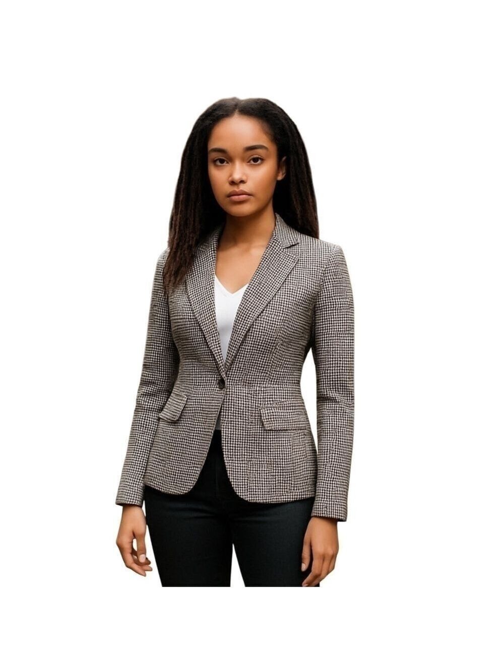 H&M modern classic fitted blazer men’s inspired houndstooth jacket size XS
